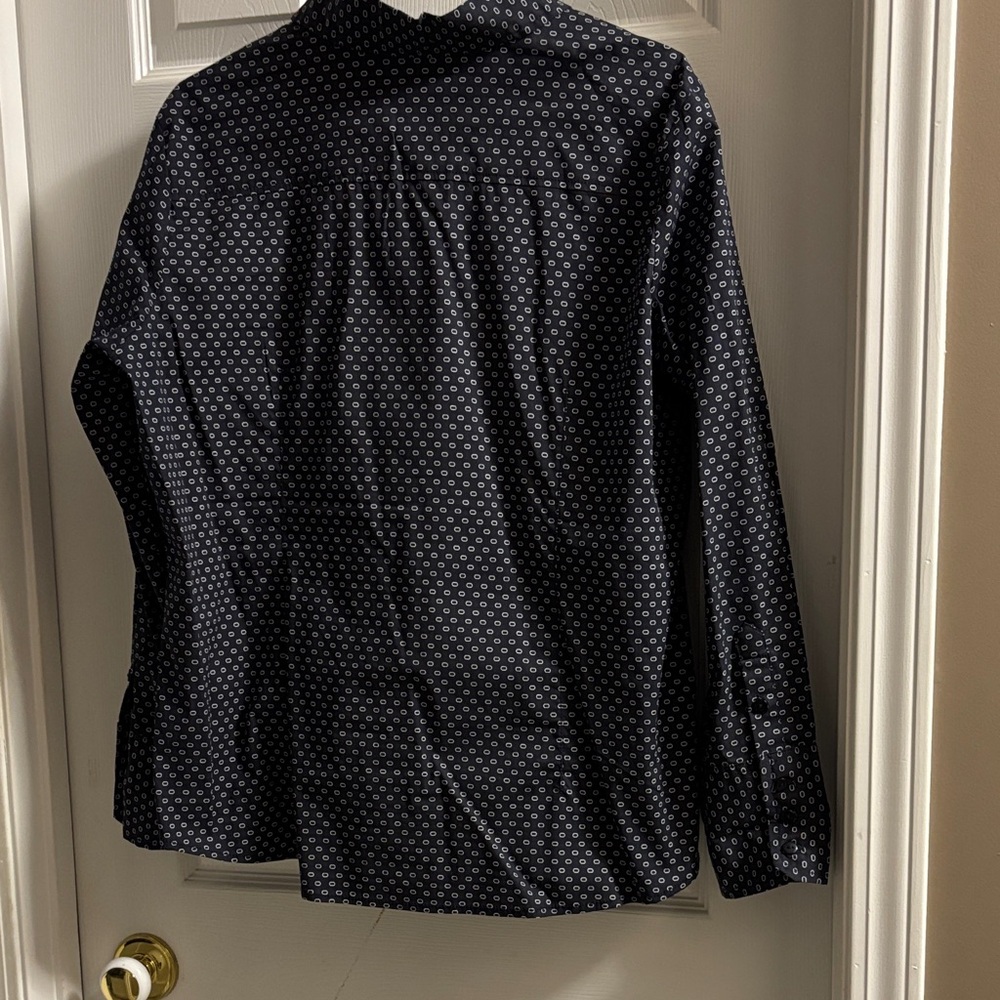 Cleo Dark Blue Geometric Shirt - Picture 3 of 4